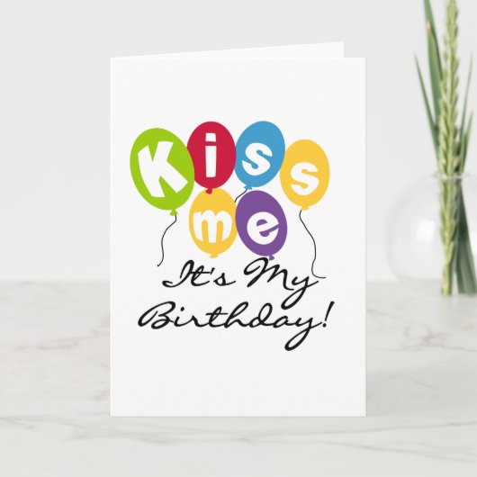 Kiss Me Birthday Karte (Vorderseite)