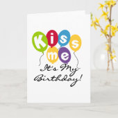 Kiss Me Birthday Karte (Gelbe Blume)