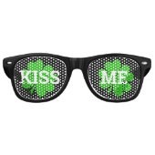 KISS ME Clover Retro Shades / Fun Party Sonnenbril Partybrille (Vorderseite)