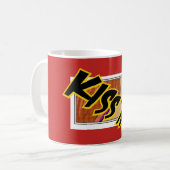 Kiss Me Comic Pop Art Kaffeetasse (Vorderseite Links)
