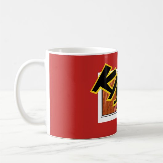 Kiss Me Comic Pop Art Kaffeetasse (Links)