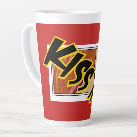Kiss Me Comic Pop Art Milchtasse (Linke Ecke)