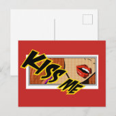 Kiss Me Comic Pop Art Postkarte (Vorne/Hinten)