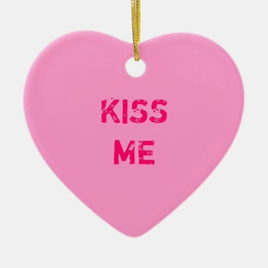 Kiss Me Conversation Herzenschmuck Keramik Ornament (Vorne)