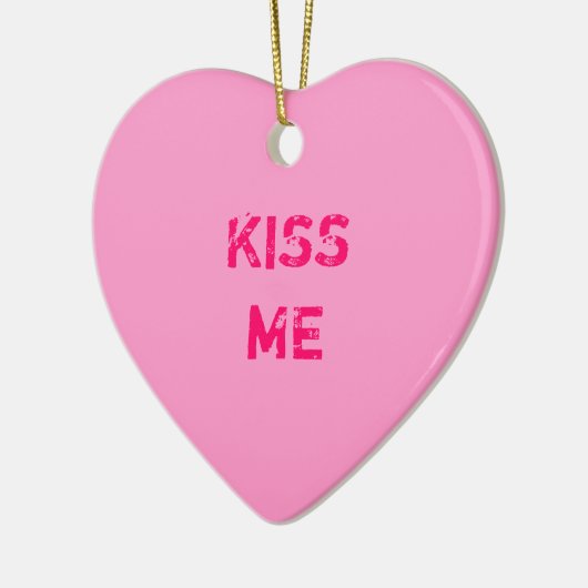 Kiss Me Conversation Herzenschmuck Keramik Ornament (Links)