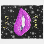 Kiss me Darling Fleecedecke (Vorderseite (Horizontal))