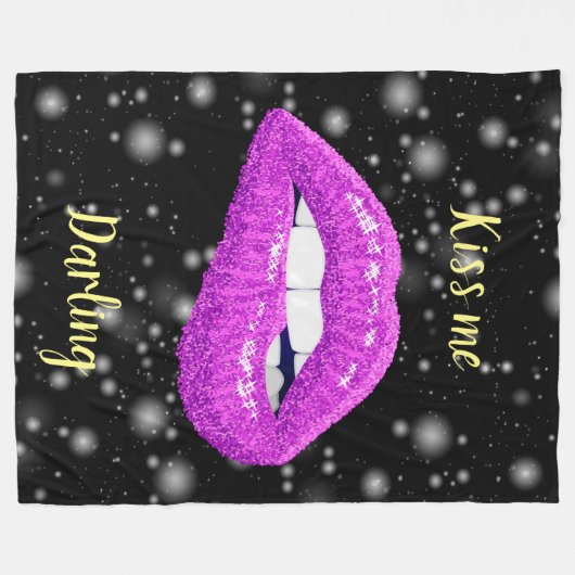 Kiss me Darling Fleecedecke (Vorderseite (Horizontal))