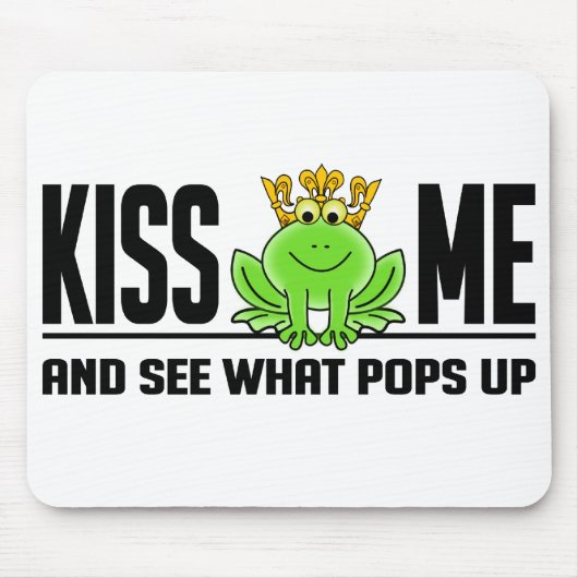 KISS ME Frog mousepad, anpassbar Mousepad (Vorne)