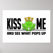 KISS ME Frog Poster, anpassbar Poster (Vorne)