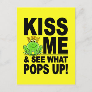 KISS ME Frog Postkarte, anpassbar Postkarte