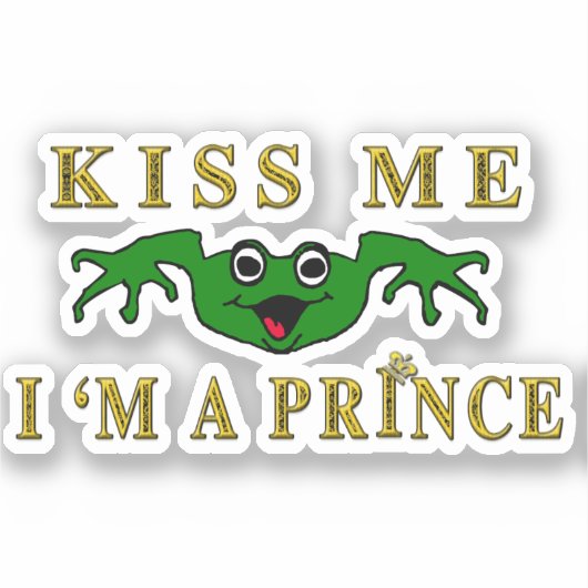 Kiss Me Frog Prince Aufkleber (Vorderseite)