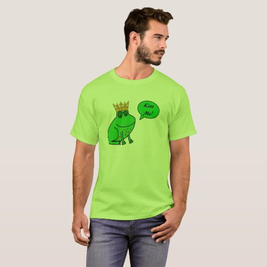 Kiss Me - Froschprinz - Funny Frog T Shirt (Vorne ganz)