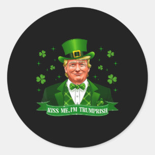 Kiss Me Funny Trump 2024 Patrick Day Patriotic Tak Runder Aufkleber