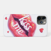 Kiss Me Glossy Red Lips Art Illustration Case-Mate iPhone Hülle (Rückseite (Horizontal))