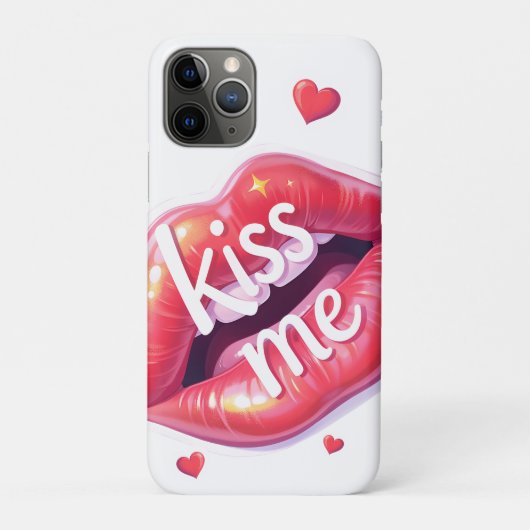Kiss Me Glossy Red Lips Art Illustration Case-Mate iPhone Hülle (Rückseite)