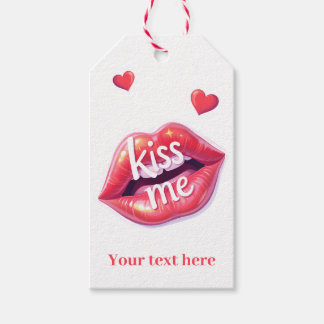 Kiss Me Glossy Red Lips Art Illustration Geschenkanhänger