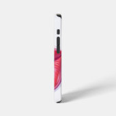 Kiss Me Glossy Red Lips Art Illustration iPhone Hülle (Linke Seite)