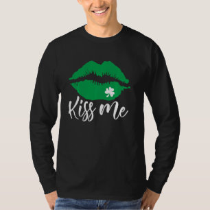 Kiss Me Green Lips St Patty's Day Matching Beer T-Shirt