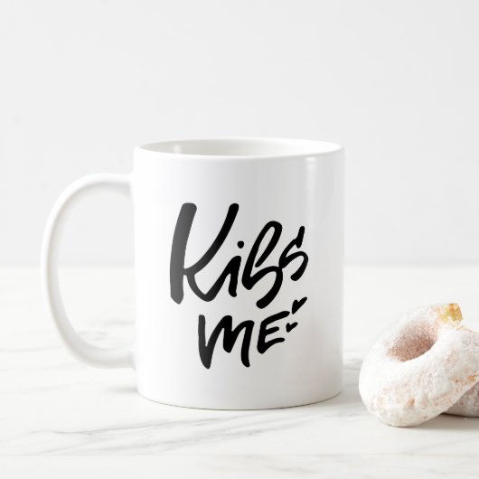 Kiss Me Handschrift Kaffeetasse (Mit Donut)