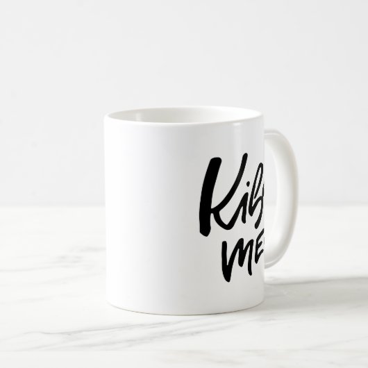 Kiss Me Handschrift Kaffeetasse (VorderseiteRechts)