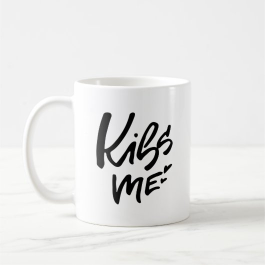 Kiss Me Handschrift Kaffeetasse (Links)