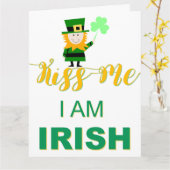 Kiss Me I AM Irish Grußkarte Karte (Gelbe Blume)