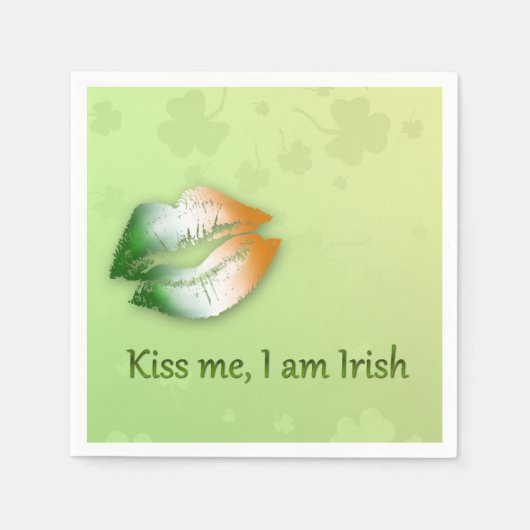 Kiss Me I am Irish - Paper Napkin Serviette (Vorderseite)