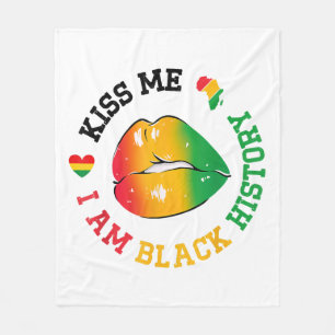 Kiss Me I Be Black History Montag Afroamerikaner Fleecedecke