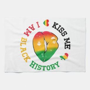 Kiss Me I Be Black History Montag Afroamerikaner Geschirrtuch