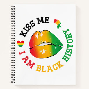 Kiss Me I Be Black History Montag Afroamerikaner Notizblock