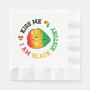 Kiss Me I Be Black History Montag Afroamerikaner Serviette