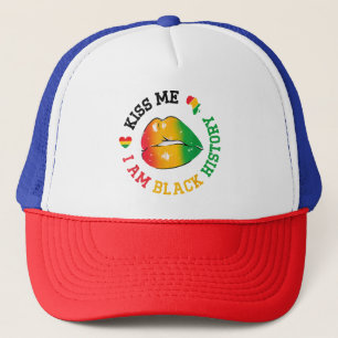 Kiss Me I Be Black History Montag Afroamerikaner Truckerkappe