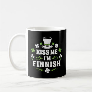 Kiss Me I bin Finnischer St Patrick's Day Finnisch Kaffeetasse