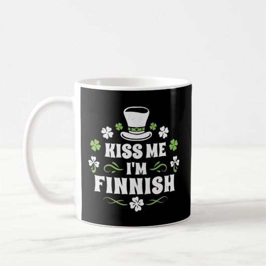 Kiss Me I bin Finnischer St Patrick's Day Finnisch Kaffeetasse (Links)