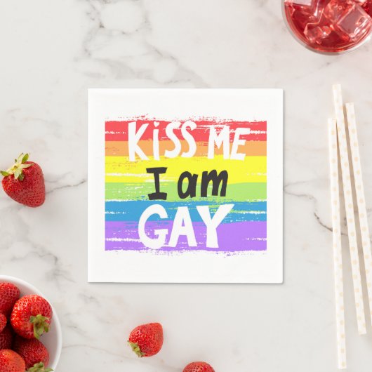 Kiss Me I Bin Gay Serviette (Beispiel)