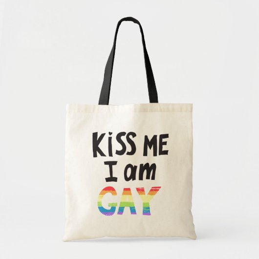 Kiss Me I Bin Gay Tragetasche (Vorne)