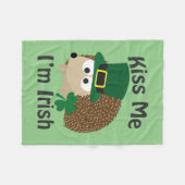 Kiss Me I bin irischer Igel Fleecedecke (Vorderseite (Horizontal))