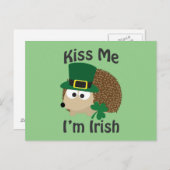 Kiss Me I bin irischer Igel Postkarte (Vorne/Hinten)