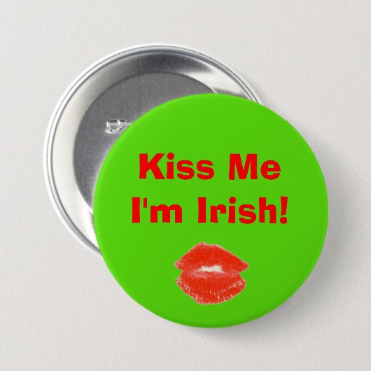 Kiss Me I bin Irish 4Molly Button (Vorne & Hinten)