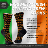 Kiss Me I bin Irish Athletic Crew Socks Socken