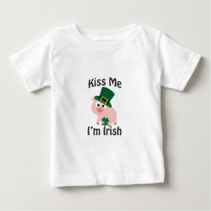 Kiss Me I bin Irish Pig Baby T-shirt