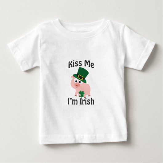 Kiss Me I bin Irish Pig Baby T-shirt (Vorderseite)