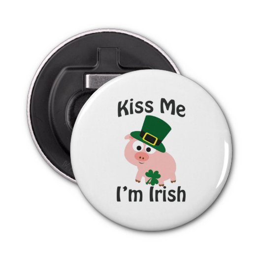 Kiss Me I bin Irish Pig Flaschenöffner (Vorderseite)