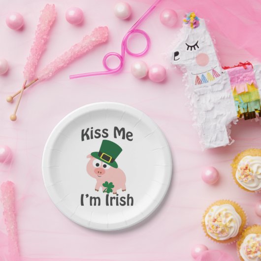Kiss Me I bin Irish Pig Pappteller (Party)