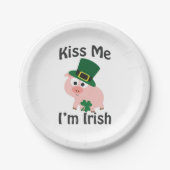 Kiss Me I bin Irish Pig Pappteller (Vorderseite)