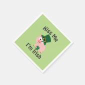 Kiss Me I bin Irish Pig Serviette (Ecke)