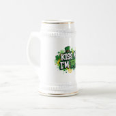 Kiss Me I bin Irish St. Patrick's Day Bierglas (Vorderseite Links)