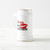 Kiss Me I bin jüdisch Bierglas (Vorderseite Links)