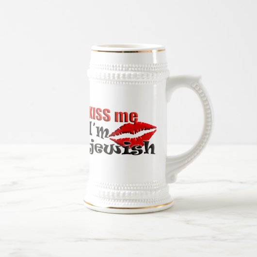 Kiss Me I bin jüdisch Bierglas (Rechts)