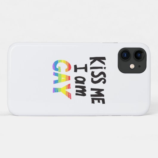 Kiss Me I is Gay Case-Mate iPhone Hülle (Rückseite (Horizontal))